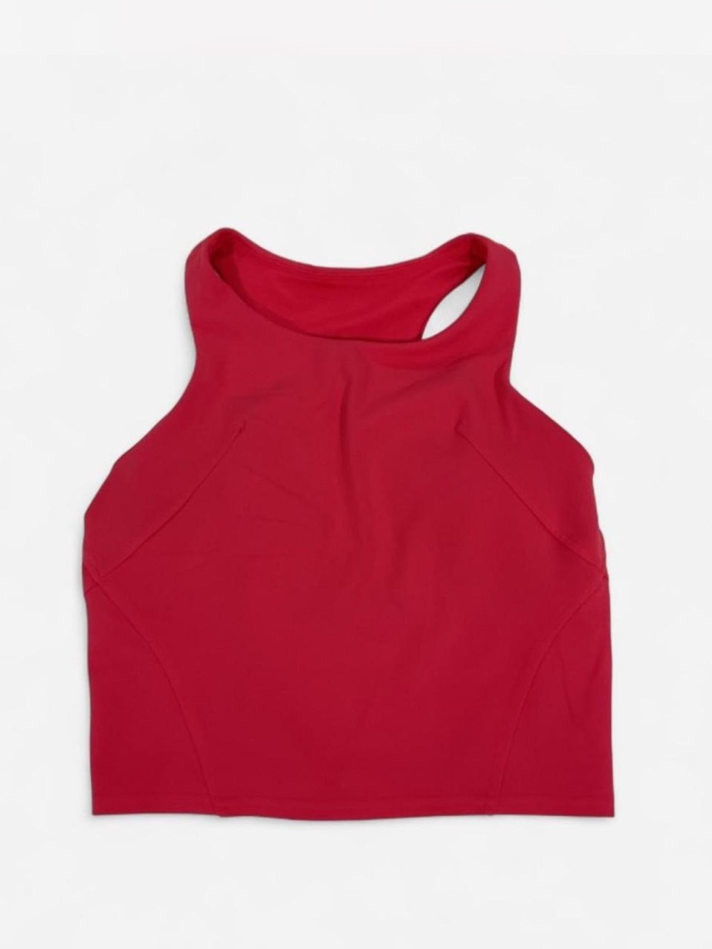 Lululemon High Neck Racerback Crop Tank Top Size 6 Hot Pink Coral